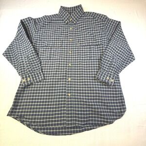 Woolrich Mens Long Sleeve Plaid Button Up Shirt Deep Navy Size Large